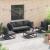 Set de canapele pentru grădină cu pernă 6 pcs Negru Aluminiu GartenMobel Dekor
