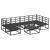 Set de canapele pentru grădină cu pernă 7 pcs Negru Aluminiu GartenMobel Dekor