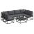 Set de canapele pentru grădină cu pernă 7 pcs Negru Aluminiu GartenMobel Dekor