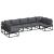 Set de canapele pentru grădină cu pernă 7 pcs Negru Aluminiu GartenMobel Dekor