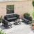 Set de canapele pentru grădină cu pernă 7 pcs Negru Aluminiu GartenMobel Dekor