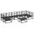 Set de canapele pentru grădină cu pernă 8 pcs Negru Aluminiu GartenMobel Dekor