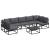 Set de canapele pentru grădină cu pernă 8 pcs Negru Aluminiu GartenMobel Dekor