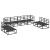 Set de canapele pentru grădină cu pernă 8 pcs Negru Aluminiu GartenMobel Dekor