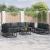 Set de canapele pentru grădină cu pernă 8 pcs Negru Aluminiu GartenMobel Dekor