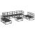 Set de canapele pentru grădină cu pernă 9 pcs Negru Aluminiu GartenMobel Dekor
