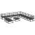 Set de canapele pentru grădină cu pernă 12 pcs Negru Aluminiu GartenMobel Dekor