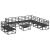 Set de canapele pentru grădină cu pernă 10 pcs Negru Aluminiu GartenMobel Dekor