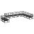 Set de canapele pentru grădină cu pernă 10 pcs Negru Aluminiu GartenMobel Dekor