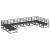 Set de canapele pentru grădină cu pernă 10 pcs Negru Aluminiu GartenMobel Dekor