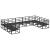 Set de canapele pentru grădină cu pernă 9 pcs Negru Aluminiu GartenMobel Dekor