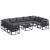 Set de canapele pentru grădină cu pernă 10 pcs Negru Aluminiu GartenMobel Dekor