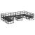 Set de canapele pentru grădină cu pernă 10 pcs Negru Aluminiu GartenMobel Dekor