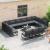 Set de canapele pentru grădină cu pernă 13 pcs Negru Aluminiu GartenMobel Dekor