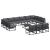 Set de canapele pentru grădină cu pernă 14 pcs Negru Aluminiu GartenMobel Dekor