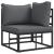 Set de canapele pentru grădină cu pernă 14 pcs Negru Aluminiu GartenMobel Dekor