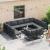 Set de canapele pentru grădină cu pernă 12 pcs Negru Aluminiu GartenMobel Dekor