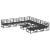 Set de canapele pentru grădină cu pernă 12 pcs Negru Aluminiu GartenMobel Dekor