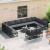 Set de canapele pentru grădină cu pernă 12 pcs Negru Aluminiu GartenMobel Dekor