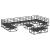 Set de canapele pentru grădină cu pernă 13 pcs Negru Aluminiu GartenMobel Dekor