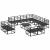 Set de canapele pentru grădină cu pernă 12 pcs Negru Aluminiu GartenMobel Dekor