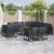 Set de canapele pentru grădină cu pernă 12 pcs Negru Aluminiu GartenMobel Dekor