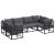 Set de canapele pentru grădină cu pernă 6 pcs Negru Aluminiu GartenMobel Dekor