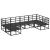 Set de canapele pentru grădină cu pernă 6 pcs Negru Aluminiu GartenMobel Dekor
