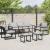Set de canapele pentru grădină cu pernă 6 pcs Negru Oțel GartenMobel Dekor