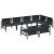 Set de canapele pentru grădină cu pernă 7 pcs Negru Oțel GartenMobel Dekor