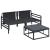 Set de canapele pentru grădină cu pernă 3 pcs Negru Oțel GartenMobel Dekor