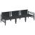 Set de canapele pentru grădină cu pernă 3 pcs Negru Oțel GartenMobel Dekor