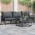 Set de canapele pentru grădină cu pernă 3 pcs Negru Oțel GartenMobel Dekor