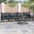 Set de canapele pentru grădină cu pernă 4 pcs Negru Oțel GartenMobel Dekor