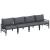 Set de canapele pentru grădină cu pernă 4 pcs Negru Oțel GartenMobel Dekor