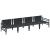 Set de canapele pentru grădină cu pernă 4 pcs Negru Oțel GartenMobel Dekor