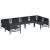 Set de canapele pentru grădină cu pernă 6 pcs Negru Oțel GartenMobel Dekor