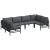 Set de canapele pentru grădină cu pernă 6 pcs Negru Oțel GartenMobel Dekor
