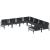 Set de canapele pentru grădină cu pernă 8 pcs Negru Oțel GartenMobel Dekor