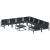Set de canapele pentru grădină cu pernă 9 pcs Negru Oțel GartenMobel Dekor