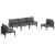 Set de canapele pentru grădină cu pernă 5 pcs Negru Oțel GartenMobel Dekor