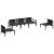 Set de canapele pentru grădină cu pernă 5 pcs Negru Oțel GartenMobel Dekor