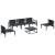 Set de canapele pentru grădină cu pernă 6 pcs Negru Oțel GartenMobel Dekor
