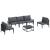 Set de canapele pentru grădină cu pernă 6 pcs Negru Oțel GartenMobel Dekor