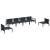 Set de canapele pentru grădină cu pernă 6 pcs Negru Oțel GartenMobel Dekor