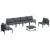 Set de canapele pentru grădină cu pernă 7 pcs Negru Oțel GartenMobel Dekor