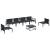 Set de canapele pentru grădină cu pernă 7 pcs Negru Oțel GartenMobel Dekor