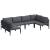 Set de canapele pentru grădină cu pernă 6 pcs Negru Oțel GartenMobel Dekor