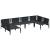Set de canapele pentru grădină cu pernă 6 pcs Negru Oțel GartenMobel Dekor