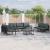 Set de canapele pentru grădină cu pernă 7 pcs Negru Oțel GartenMobel Dekor
